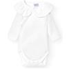 BABIDU Body Neonato Incrociato a Maniche Lunghe 100% Cotone con Volant, Body Neonato e Prematuro, Tessuto Morbido e Ipoallergenico, Abbigliamento Unisex per Neonato e Bambina