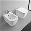 Scarabeo Teorema 2.0 coppia sanitari - WC a parete con Clean Flush, con sedile WC e bidet, 5126CL+8305B+5127, Teorema 2.0 bianco [Ceramiche da Bagno > WC]