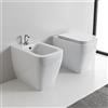 Scarabeo Teorema 2.0 coppia sanitari - bidet e WC a pavimento con Clean Flush, 5138CL+8305B+5139, Teorema 2.0 bianco [WC > WC a Pavimento]
