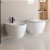 Scarabeo Moon coppia sanitari - WC a parete con Clean Flush, con sedile WC e bidet, 5520CL+5535B+5521, Moon bianco [Ceramiche da Bagno > WC]