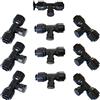 duspruzzi ugelli nebulizzatori 10 Pezzi Nero 1/4" (6,3 mm) ugello nebulizzatore 0,3 mm acqua a connessione rapida per umidificazione freddo del patio giardino ombrello esterno
