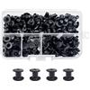 CANGCANG 100 set Viti Per Rilegatura M5x6mm,di viti Chicago, Rivetti a Vite, Viti per Rilegatura Chicago per cintura Kit Per Decorazione in Pelle, Album e Fai Da Te (Nero)