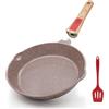 AIKENBBKK Padella 26 cm con Rivestimento Antiaderente in Ceramica, Padella in Ceramica Sana con Manico Rimovibile, Lavabile in Forno e in Lavastoviglie, Senza PFAS PFOA e PTFE- Marrone