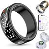 Gwenland Smart Ring Anello Smart Uomo - Anello Intelligente con display, Smartring Fitness Tracker IP68 Compatibile con iOS e Android Activity Tracker/frequenza cardiaca/SpO2/sonno (Nero, 12)