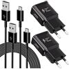 Kayshow 2-Pack Caricabatterie USB, Cavo di Ricarica con Cavo Micro USB da 1,2m Compatibile con Samsung Galaxy S7 Edge S6 Edge S5 S4 S3 S2 A03 J8 J7 J6 Android Smartphone,Redmi, PS4, Caricatore Rapido