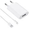 ZLONXUN Caricabatteria Alimentatore USB Caricatore 5W compatibile con iPhone 7/6/6S/11/XR/XS/8/12/SE/7 Plus/6S Plus/6 Plus/5. e Cavo di ricarica