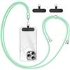 caslord Cordino per Cellulare con 2 Patch Nero Universali | Adatto con Tutti Gli Smartphone e Maggior Parte delle Custodia | 1,6 m Regolabile e Rimovibile | Menta verde