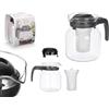 Vivalto Teiera in vetro grande - per preparare tè a foglie, erbe, frutta, infusi caldi o freddi | Custodia filtro in acciaio inox - vetro resistente al calore (M - 1,2 l)