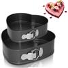 Jomdjmskes 2 Pcs Tortiera, Stampi per Dolci, Tortiera a Cerniera, Stampo Heart Apribile con Cerniera a Forma di Cuore, Tortiera Rimovibile Antiaderente, Forma Cuore Stampo Dolci Romantici, Nero