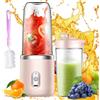 Afenau Mini Frullatore Portatile, Afenau 400ML Frullatore Smoothie con spazzola e tazza di ricambio, USB Charging Juicer Cup, Bottiglia Frullatore Portatile per Frullati, Succhi e Smoothie (Rosa)
