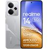 Realme 14 Android 15, 5G display AMOLED 6.67", RAM 12GB, memoria 256 GB, 50 Megapixel, 6000 mAh - Argento