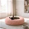 Italian Bed Linen Cuccia Dreams Anti-Ansia Cani e Gatti Rosa 50x50 cm | Morbido letto tondo effetto nido in poliestere soffice, rilassante e con fondo in tessuto Oxford idrorepellente. Taglia S.