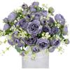 Hobyhoon 4 mazzi di peonie artificiali per decorazione, rose finte, bouquet di rose finte, fiori artificiali in seta al tatto, fiori artificiali per vasi, matrimoni, decorazioni per la casa (grigio