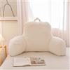 LANPEW Reading Pillow, cuscino per la schiena con braccioli, cuscino da lettura per letto, cuscino per schienale, cuscino per lettura, lavoro e giochi (peluche bianco, 65 x 45)