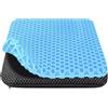 HSSGGV Cuscino antidecubito, Cuscino in gel,Cuscini sedie - Migliora il comfort della seduta, con rivestimento antiscivolo e lavabile (Azzurro chiaro)