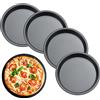 XZEIT 4 pezzi teglia per pizza teglia tonda da 15 cm teglia per pizza in acciaio al carbonio tortiera antiaderente set di teglie per pizza,mini tortiere da 6 - teglie rotonde con rivestimento antiade