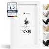 Heimlich® - Cornice per foto - 10x15 cm, legno di ayous, bianco - Piccola cornice per foto con copertura in foglio di plastica - Montaggio a parete o esposizione da tavolo