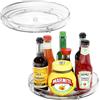 Avesteir 2 pezzi Organizer da Cucina Girevole Trasparente, Porta Spezie Piccolo Piatto Girevole in Plastica Senza BPA per la Dispensa, Portaspezie Rotante per Riporre Barattoli e Spezie