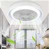 Homefire Ventilatore da soffitto con illuminazione e telecomando Silenzioso - Lampada da soffitto a LED dimmerabile con ventilatore Lampada da soffitto Temporizzatore da soffitto luce blu a 5 pale