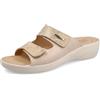 Fly Flot Ciabatta Donna in Morbida Microfibra Fantasia Pitonata con Strappi Regolabili, Fodera Traspirante, Sottopiede in Pelle, Sandali, Beige, 39 EU