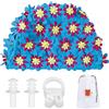 TVSVKWE 1 cuffia da nuoto a forma di fiore, 1 tappo per le orecchie, 1 clip per naso e 1 borsa portaoggetti a forma di orso, attrezzatura da nuoto, cuffia da nuoto da donna, graziosa cuffia da nuoto.
