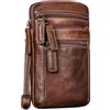 STILORD 'Mikael' 3-in-1 Borsa a Petto in Pelle per Uomo - Marsupio, Tracolla, Porta Smartphone - Elegante in Cuoio, Colore:salerno - marrone