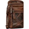 STILORD STILERD 'Mikael' 3-in-1 Borsa a Petto in Pelle per Uomo - Marsupio, Tracolla, Porta Smartphone - Elegante Cuoio, Colore:luino - marrone