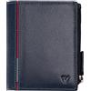 RONCATO BOSTON Portafoglio Uomo in Vera Pelle con Cerniera - Compatto 9x11 cm, Design Elegante e Sottile - Colore Blu Navy