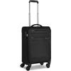 Worldpack Set di valigie morbide, 3 pezzi, trolley da viaggio in poliestere robusto di alta qualità, per uomo e donna, 4 ruote doppie e lucchetto TSA, serie Chicago, Nero , Koffer S (55 cm), valigetta