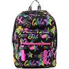 Seven Zaino New Fit, Rosa e Nero, Fantasy Black, Doppio Scomparto, Scuola e Viaggio, Ragazze e Bambine