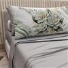PETTI Artigiani Italiani - Lenzuola in Cotone con Federe in Stampa Digitale, Lenzuolo Singolo, Completo Letto Fantasia Fiore Salvia Grigio, 100% Made in Italy