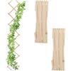 Relaxdays Grigliato in Legno per Rampicanti, 180x30 cm, Set 3 Tralicci Allungabili Piante da Giardino, Balcone, Naturale