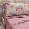 PETTI Artigiani Italiani - Lenzuola Matrimoniali Cotone con Federe in Stampa Digitale, Lenzuolo Completo Letto Matrimoniale Fantasia Floreale Cipria Scuro, 100% Made in Italy