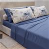 PETTI Artigiani Italiani - Lenzuola Matrimoniali Cotone con Federe in Stampa Digitale, Lenzuolo Completo Letto Matrimoniale Fantasia Floreale 164 Indaco, 100% Made in Italy