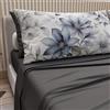 PETTI Artigiani Italiani - Lenzuola Matrimoniali Cotone con Federe in Stampa Digitale, Lenzuolo Completo Letto Matrimoniale Fantasia Floreale 9 Grigio Scuro, 100% Made in Italy