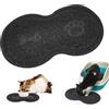 duozoanz Tappeto Lettiera Gatto Tappetino Gatto,2 Funzioni 1 Adatto per i Tappetini Della Lettiera Toilette per Gatti 45 * 26CM Lettiera a Forma di Nocciolina Lettiera Filtrante Antiscivolo 1 pz Nero