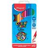 Maped Pastelli Triangolari Color' Peps In Sc. Metallo Da 12 Pz (Mina Grande Infrangibile 2,9 Mm)