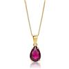 Miore Collana Donna Rubino Oro Giallo 9 Kt / 375 con Catena, Catenina Cm 45