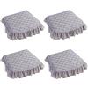ZTGL Cuscini per Sedie Cucina con Volant 45x43, Imbottitura Cuscino Trapuntato, Cuscini Sedie Cucina Antiscivolo, Confortevole, Resistente, Lavabile, per Cucina, Camera da Letto,Grigio,4 Pack