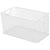 Milageto Contenitore Portaoggetti Aperto in Rete, 27x14x15cm, Scatole in Metallo, Cestino Rettangolare, Multiuso Organizer di Immagazzinaggio, Cestelli per Casa, Ripiani, Ufficio, Bagno,Cucina, Bianco