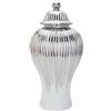 Folpus Barattolo di tè in Barattolo di in Ceramica con Coperchio Ornamento Moderno Multiuso Vaso di Fiori in Ceramica Fatto a Mano per Desktop da, Bianco e Argento