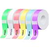 EEBBL D30 P15 P11 - Nastro per etichettatura, 12 x 40 mm, carta per stampa etichette standard, laminata per ufficio, multiuso, per scuola, 990 nastri/6 rotoli, 5 rotoli di colore, 1 rotolo bianco