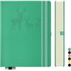 Qefuna Notebook B5 foderato, Bullet Journal B5 blocco note spesse, 300 pagine, copertina rigida in pelle, 100gsm carta foderata per donne uomini ufficio scuola diario, 19 x 25,5 centimetri, blu verde