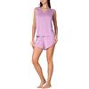 Goldenpoint Donna Pigiama Corto con Canotta Sakura in Pizzo e Pantaloncini con Elastico in Vita in Misto Viscosa
