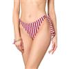 Goldenpoint Donna Costume da Bagno Circus - Parte Bassa del Bikini - Slip Fianco Basso con Fiocchi Laterali in Fantasia Geometrica Multicolor in Microfibra Taglia S Colore Multicolor