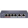 Hikvision Switch DS-3E0106P-E/M. Pro series 6 porte unmanaged 4 PoE 100Mbps 35W+ 2 uplink 100 Mbps