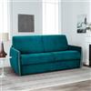 Mondo Sofa Group Divano Letto BALI 3 Posti Struttura in Metallo e Legno Imbottitura in Gomma di Poliuretano Rivestimento in Tessuto Rete Elettrosaldata ad Apertura Rapida Colore: Turquoise