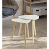 Tata Home Set Tavolini da Salotto Sovrapponibili a Triangolo Tavolini da Caffè con Gambe in Legno di Pino Stile Scandinavo Colore Bianco e Naturale Mod. Livermore