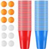 BUCOMTU Beer Pong, 50 Bicchieri Beer Pong e 12 Palline da P ing Pong， 500ML Bicchieri da Birra Pong riutilizzabili，Ottimo per Cocktail Party, Giochi alcolici, Feste, Compleanni, Matrimoni, Campeggio