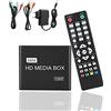 Garsent HDMI Media Player, 1080P Full HD Mini Supporto per lettore multimediale multimediale digitale Scheda SD/MMC, disco U, disco rigido Dispositivi di streaming multimediali a uscita multipla.(EU)